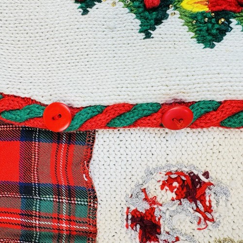 Vintage Marisa Christina Womens Christmas Cardigan Sweater 1992 Teddy Tree Sz S - Picture 22 of 22