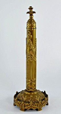 ANTIKER MESSING TAGS PATENT KERZENSCHILD KAMIN ORNAMENT KERZENLEUCHTER um 1820