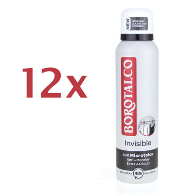 BOROTALCO ROBERTS deo spray Invisible Deodorant ANTI FLECKEN 12x 150 ml