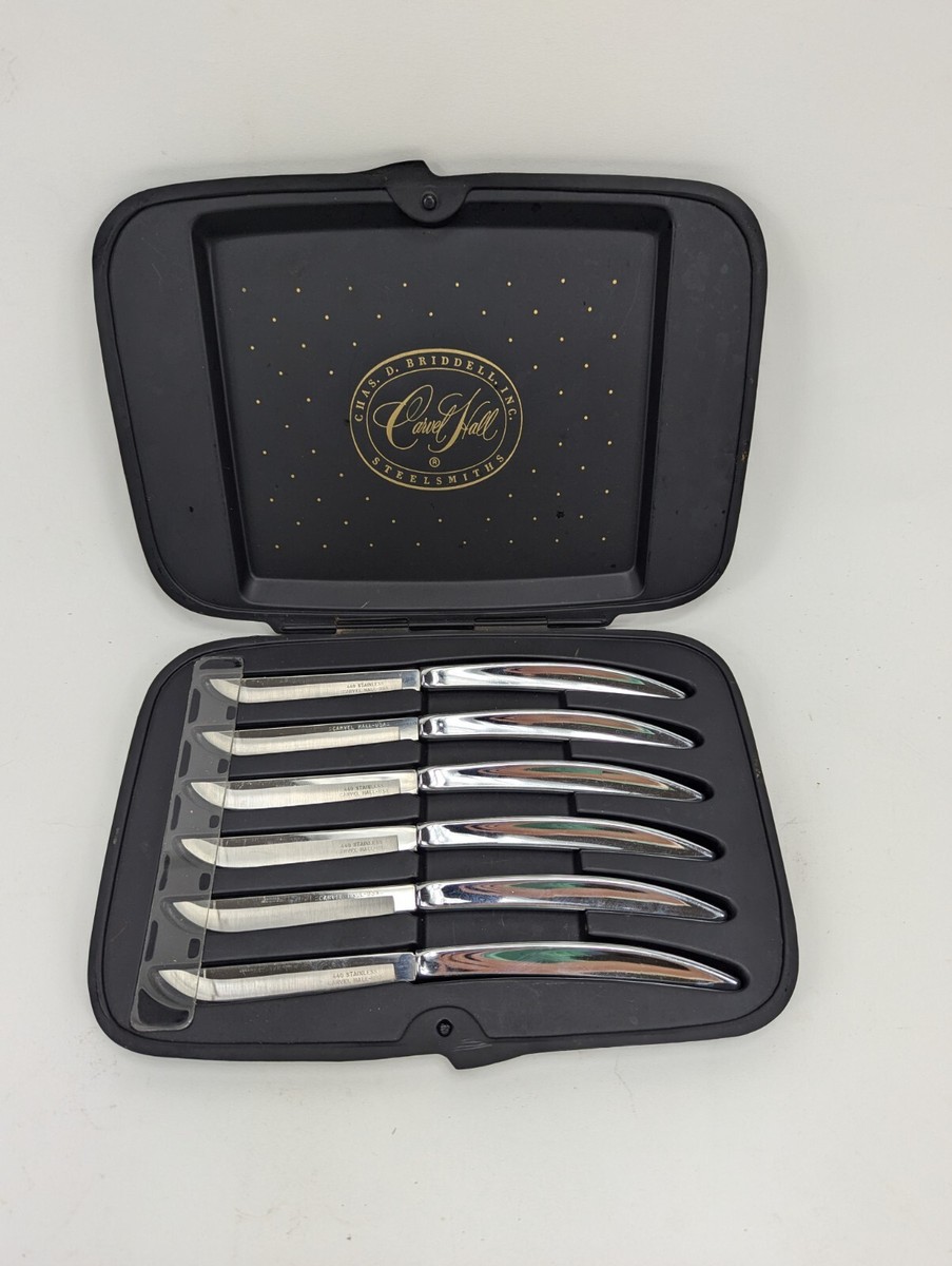Chas. D. Briddell-Carvel Hall Set of Six Stainless Steel 8.5