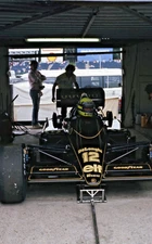 AYRTON SENNA JPS LOTUS 98T RENAULT 35MM SLIDE BRITISH GP 1986 BRANDS HATCH PITS