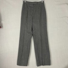 Vintage Evan Picone Women's Size 8 Gray 100 Wool Pleated Straight Dress Pants