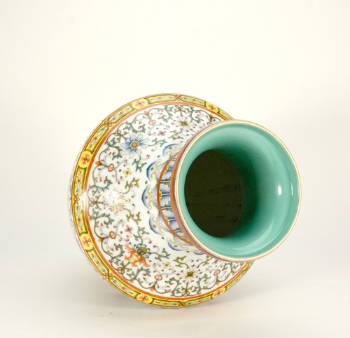 Superb Chinese Qing Qianlong MK Yangcai Floral Fish Basket Form Porcelain Vase - 第 14/18 張圖片