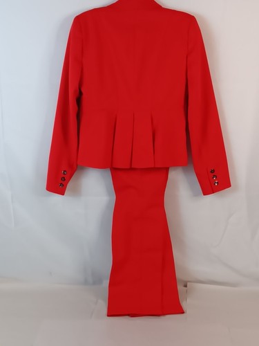Womens Red Stretch Blazer & Pants Suit Set NY & Co Size 0 - Picture 2 of 10