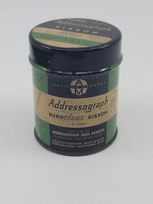 Vintage Typewriter Duro Clear Addressograph Ribbon Tin Advertising Can *EMPTY*