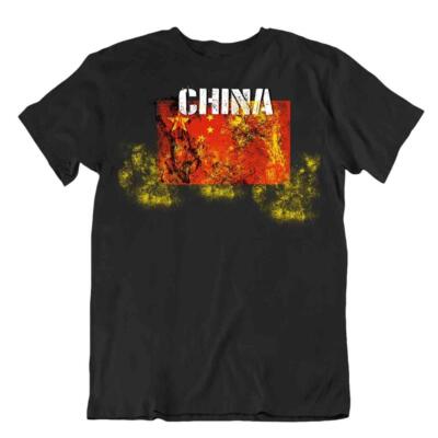 China T-Shirt Flaggen T-Stück Reise-Andenken Bluse Tee China flag Tops vorhanden