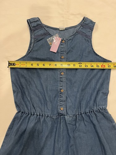 NWT Girls Evsie Blue Soft Denim Sleeveless Jumper Shorts Romper Girls XL 13/14 - Picture 5 of 12