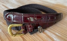 Leather Woven Stretch Brown Belt Size NWT 36" 70