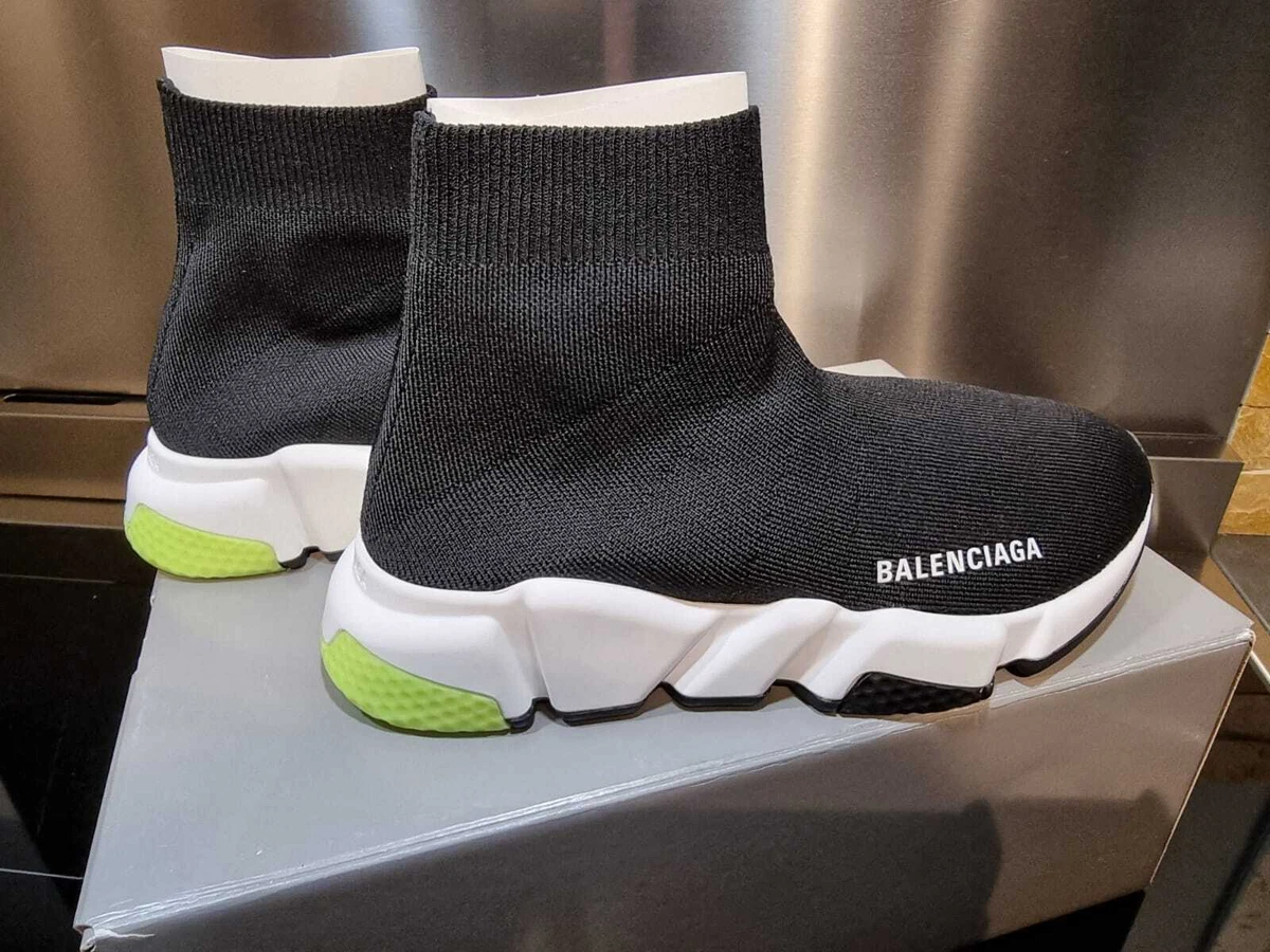 sidde Til ære for Gæsterne Balenciaga Women's Speed Black/Green Sneakers New | eBay