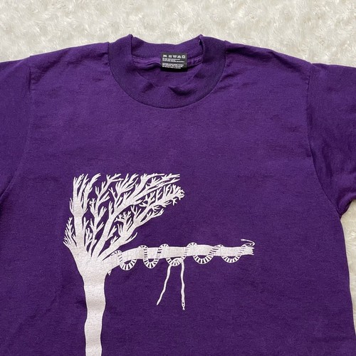 vintage 90s y2k tree snake boho witch grunge goth artsy graphic purple t-shirt S - Picture 9 of 18