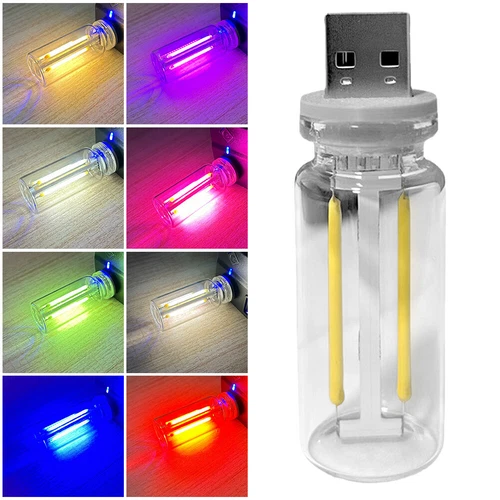 2X Retro Car Lamps USB LED Car Interior Atmosphere Lights Plug-in USB Night Lamp - Bild 6 von 28