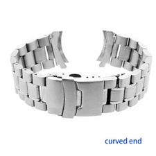 Curved Straight End Stainless Steel Watch Band Bracelet Strap Clasp Replacement