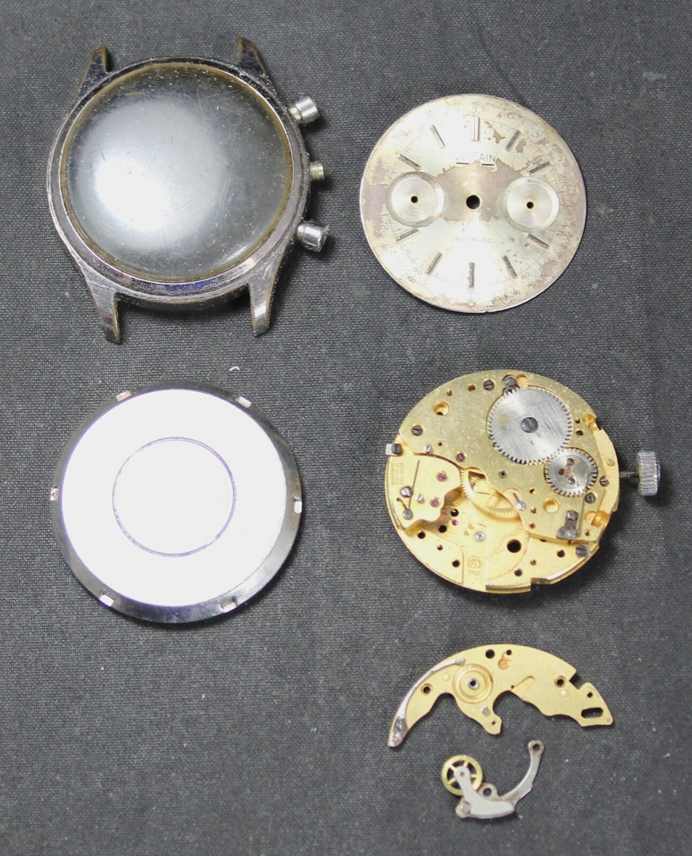 Vulcain Chronograph Valjoux 7730 17j 36mm Watch Incabloc Parts