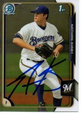 Nathan Kirby Milwaukee Brewers 2015 Bowman Chrome Rookie Signed Card