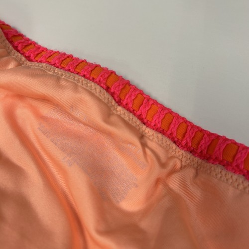 Y2K Victorias Secret Size Small Cheeky Bikini Bottoms Pink Orange #1478 - Picture 6 of 7