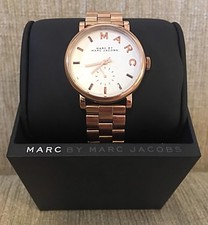 Marc Jacobs Women's Baker White Dial Rose Gold Stainless Quartz Watch MBM3244