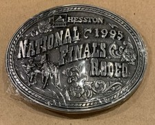 Vintage 1995 Hesston National Finals Rodeo NFR - Adult Size Belt Buckle w/Insert