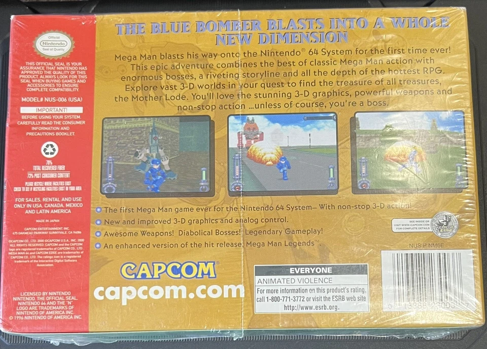 MEGA MAN 64 Nintendo 64 N64 megaman 64 TOTALMENTE NUEVO/SELLADO DE FÁBRICA Foto 2 de 4