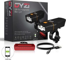 DYZI FULLY RECHARGEABLE BICYCLE / SUPER BRIGHT BIKE LIGHTS SET LIGHT WATERPROOF 
