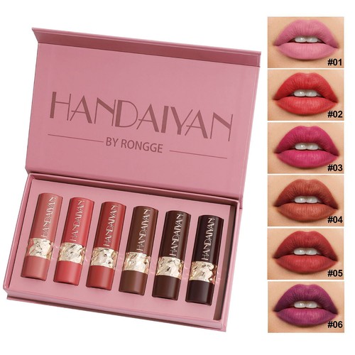 Matte Lipstick Set 6 Colors Long-Lasting Lipstick Natural V5Y8 - Picture 2 of 12