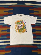 Screen Stars Best Vintage Single Stitch Skull Dragon Tattoo Graphic T-Shirt XL