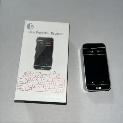  Bluetooth Laser Projection Virtual Keyboard open box, Tested! Matt Black