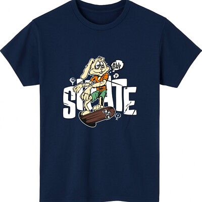 Kaninchen Schlittschuhlaufen T-Shirt - Lustiges Haustier Skater Grafik Tee, Schlittschuhlaufen Kaninchen Tee
