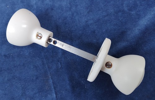 Pair of Reclaimed Off White Round Bakelite Door Knobs, with back plate - multi - Picture 4 of 7