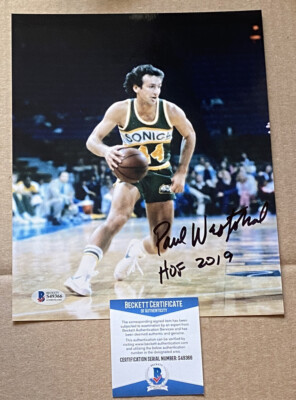 PAUL WESTPHAL SIGNED 8X10 SEATTLE SUPERSONICS PHOTO W/HOF19 BECKETT  CERTIFIED