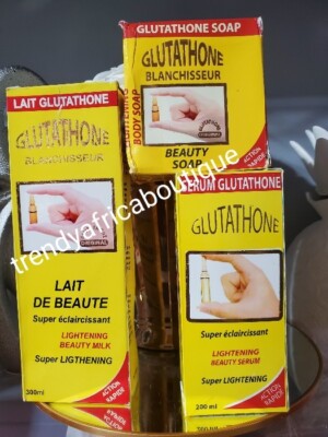 3pcs.  Glutathion Lightening Beauty Milk, Serum & Soap Kit  