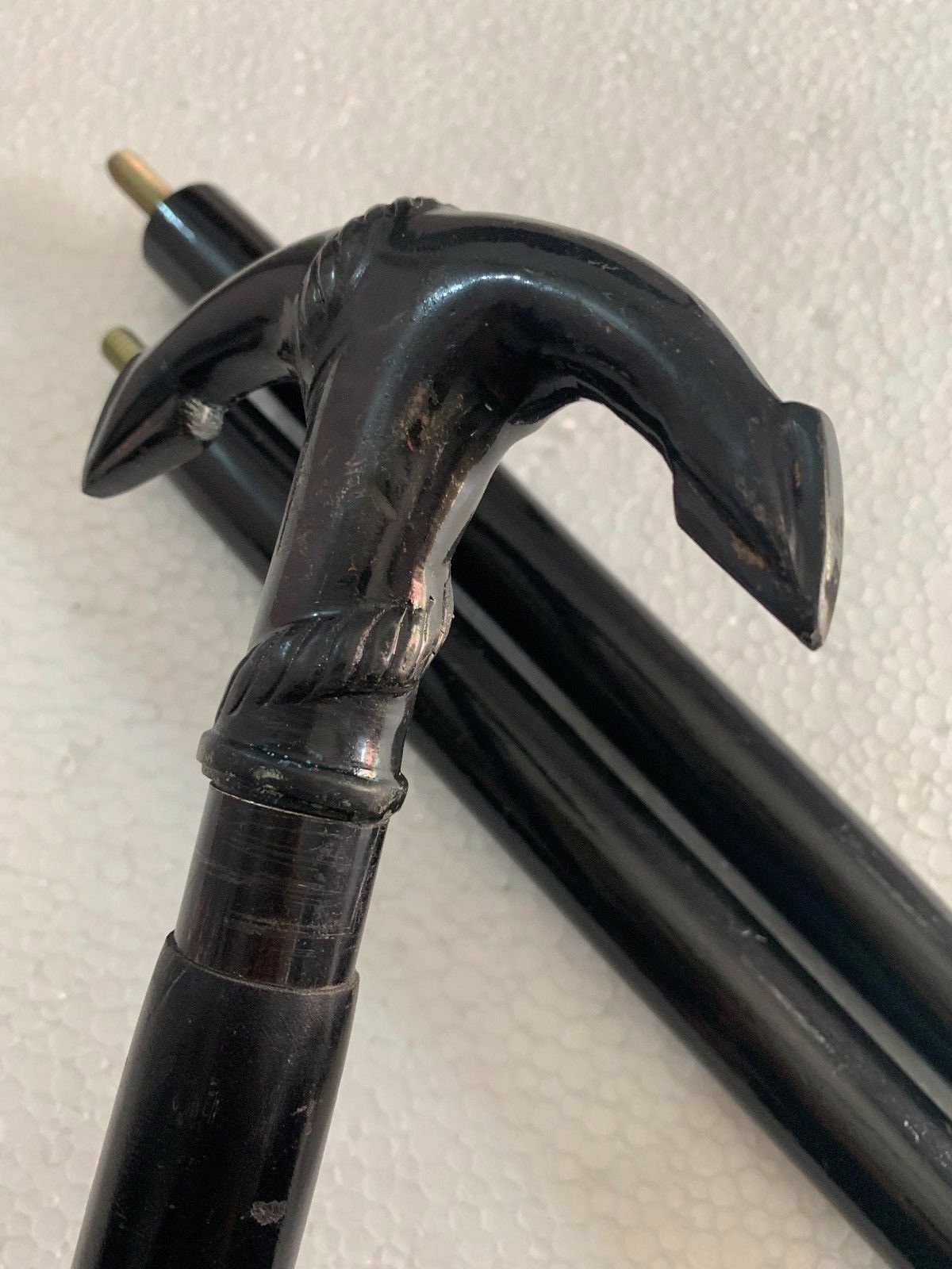 Antique Brass Anchor Head Handle Victorian Wooden Walking Stick Vintage Canes eBay