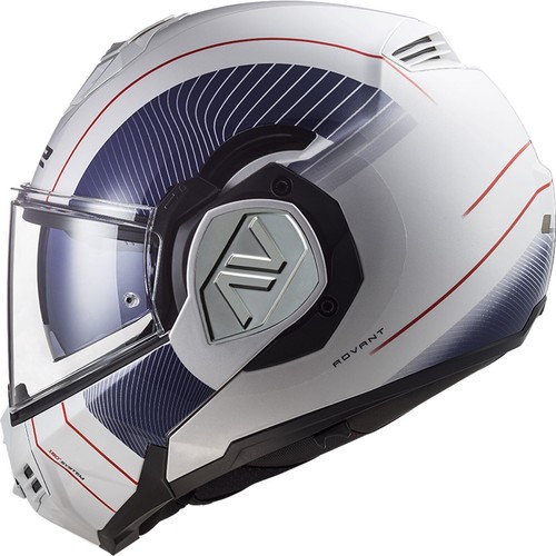CASCO MOTO MODULARE LS2 FF906 ADVANT COOPER BIANCO BLU WHITE BLUE - Picture 3 of 3