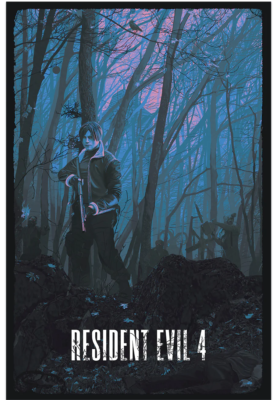 Resident Evil 4 Remake Leon DAKOTA RANDALL Variant Poster Print