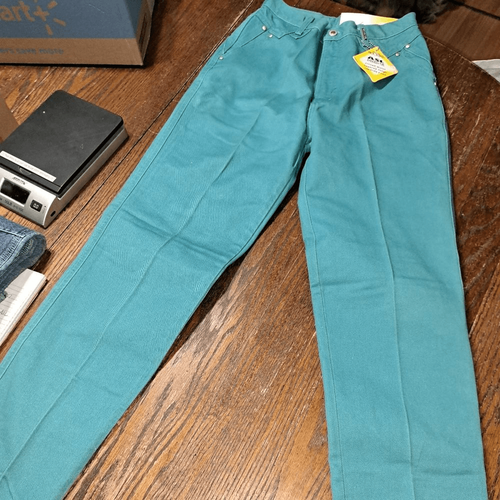 New Vintage Size 11 30x36 Rockies ASL Denali Teal Western Style Denim Jeans NWT