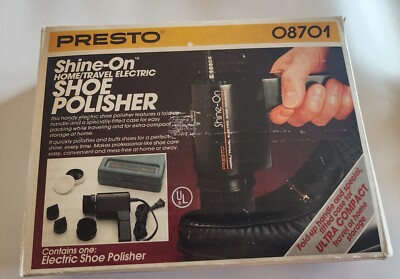 VINTAGE Presto Electric Shoe Polisher 08701  New in Box Opened to test only