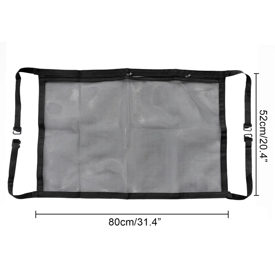 Car Roof Ceiling Net Mesh Storage Bag Pouch Ceiling Pocket Organizer For Van SUV - Image 4 of 4