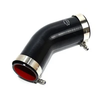 4-Ply 2.75"-3" ID 45 Degree Reducer Elbow Silicone Hose + T Bolt Clamp BLACK