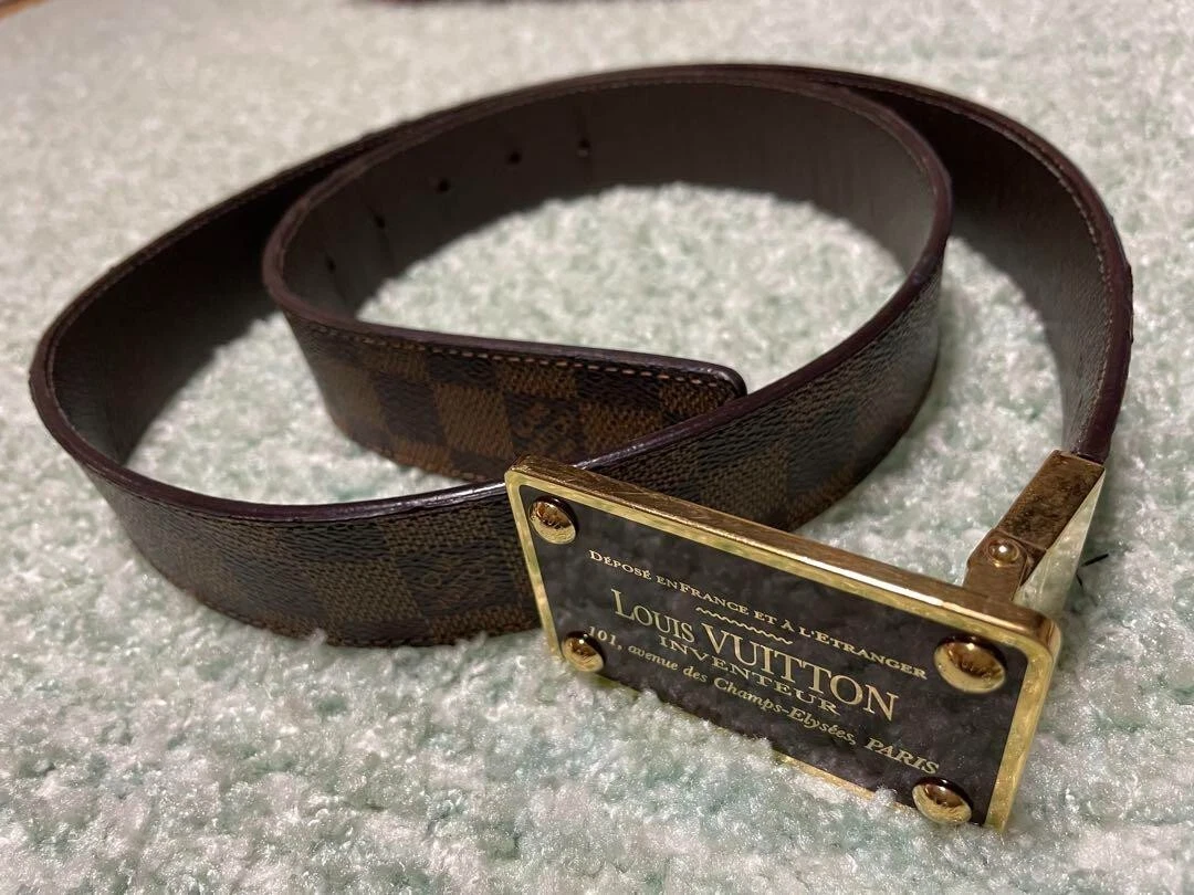 Authentic Louis Vuitton Belt Santure en Venture Damier M9677 BRW 35MM brown JP
