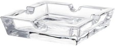 Glas Zigarren Aschenbecher 15x15cm neus Modell mit 4 Ablagen