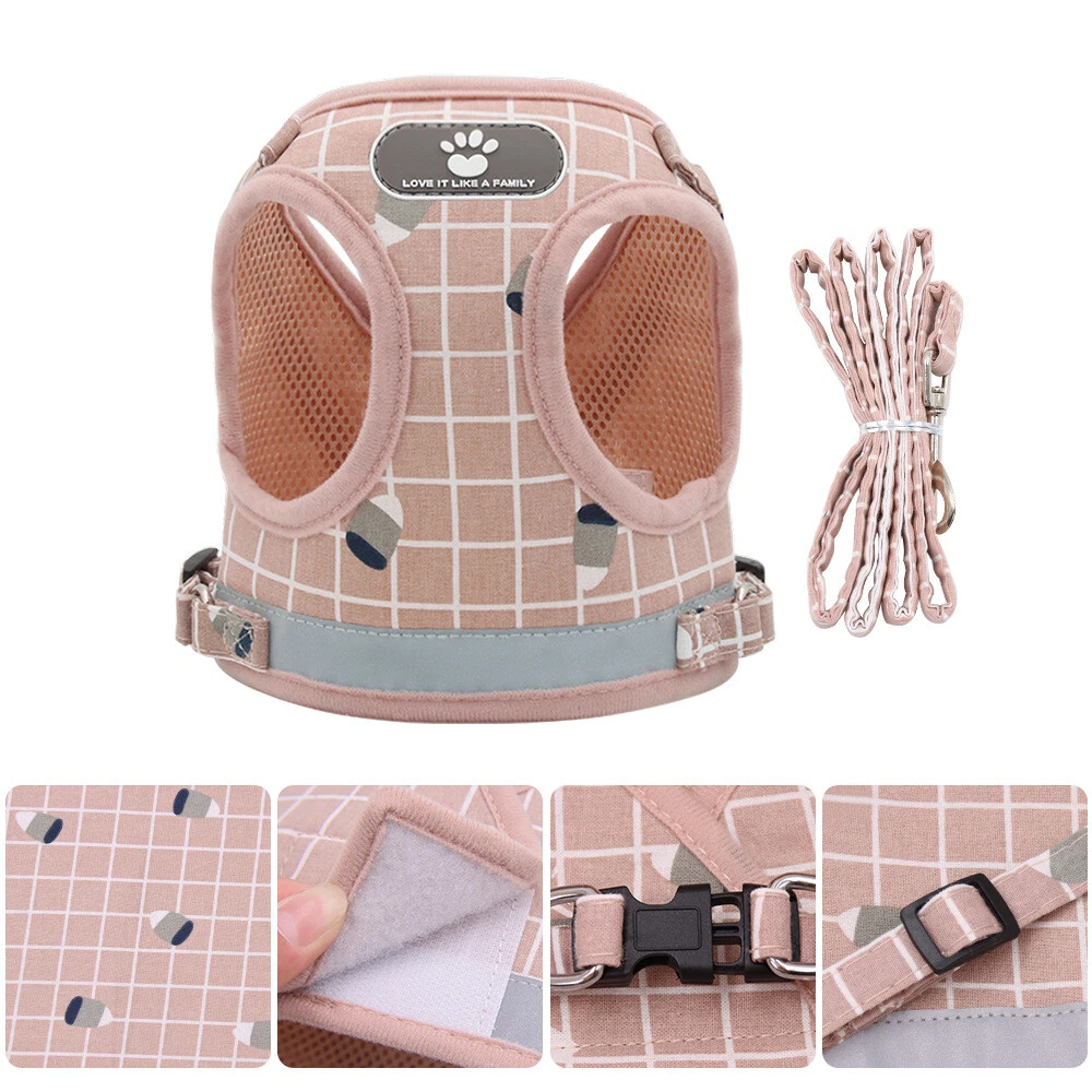Dog Harness and Leash Set Reflective Mesh Adjustable Harnesses for Puppy Kitten Dog Harness and Leash Set Reflective Mesh Adjustable Harnesses for Puppy Kitten