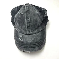 C.C Exclusives Mesh Back Distressed Womens Hat Cap Strapback Gray Fashions G20