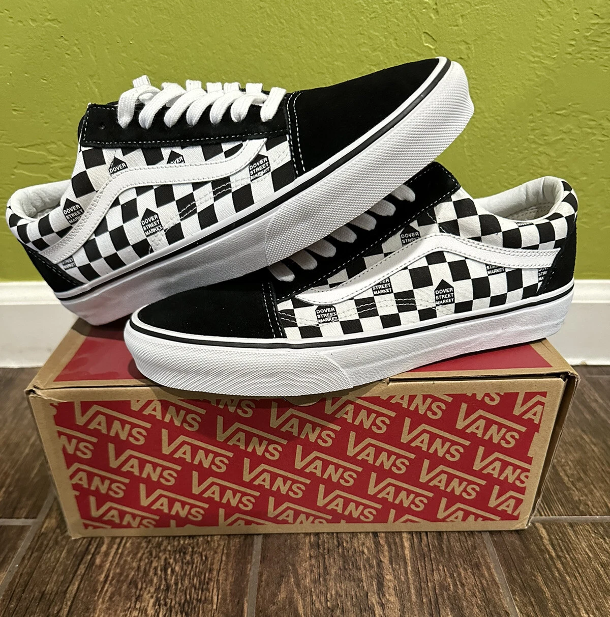 Tableau à carreaux Vans x DSM Dover Street Market ancienne école taille 9 coffre fort Supreme Bape