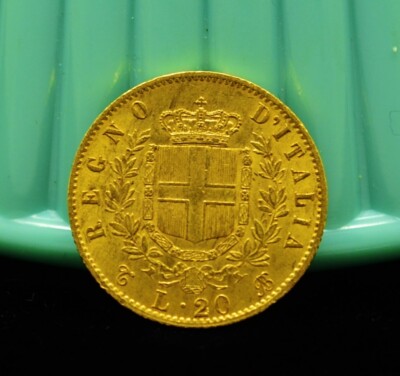 1863 T-BN Italy 20 Lire 90% Gold XF/AU | eBay