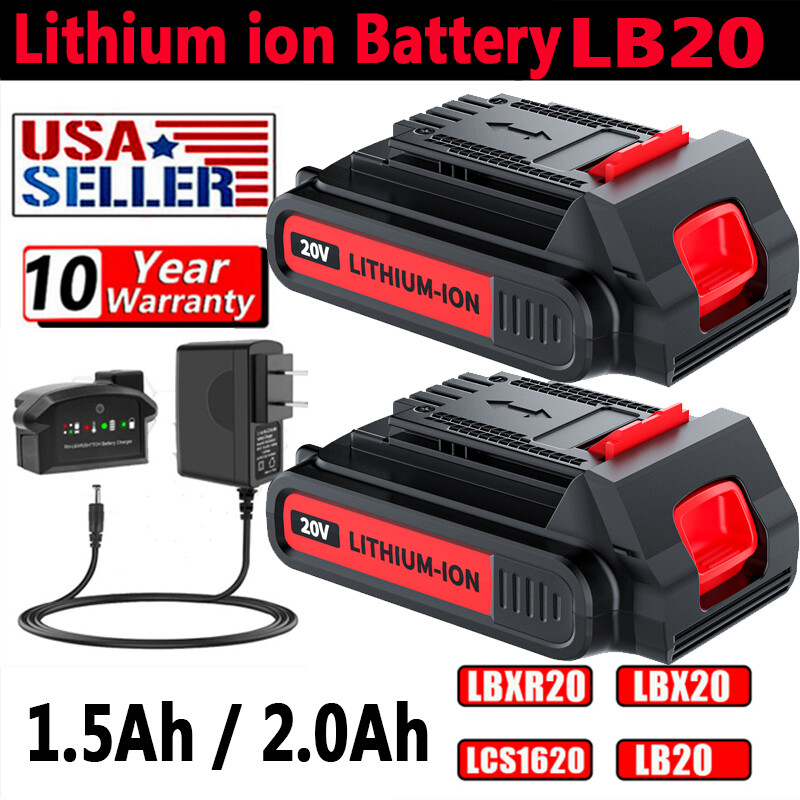 20V Black Decker 3.8Ah MAX Lithium Battery with Charger LBXR20 LB20 LBX20
