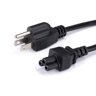 25 Feet Black 3 Prong Ac Power Cable For Laptops Computers & Power Supplies C5 M