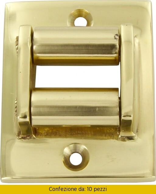 Guidacinghia Rettangolare Ottone Lucido Cottali 4.2315/OLV 10 Pezzi