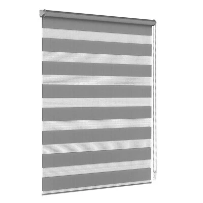 Doppelrollo Duo Rollo Klemmfix ohne Bohren Fensterrollo Zebrarollo Duorollo Grau - Bild 1 von 4