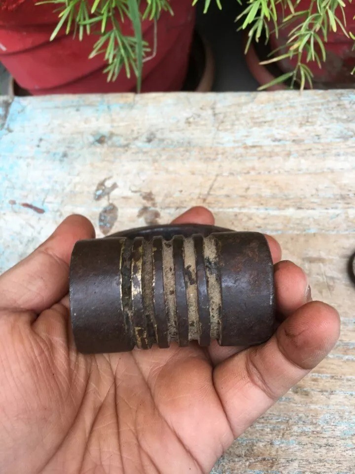 Antique Primitive Indian Hand Forged & Figured Iron Made Rare Design Lock & Key