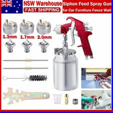 1L Siphon Feed Spray Gun for Paint & 1.3/1.7/2.0mm Air Nozzle Car Touch up paint