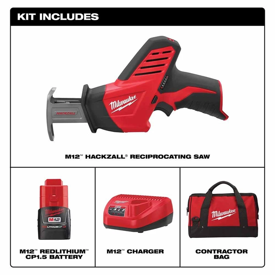Milwaukee 2420-21 12V M12 HACKZALL Cordless Variable Speed Reciprocating Saw Kit - Image 2 of 4